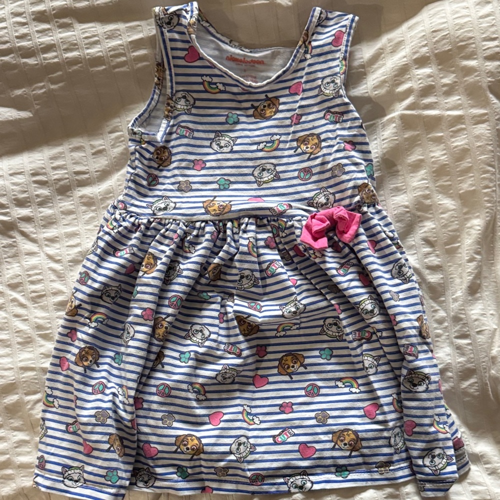 Nickelodeon Kids Dress with Blue Stripes and Pink Accents